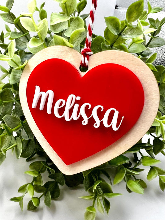 Custom Heart Gift Tag Name Tag