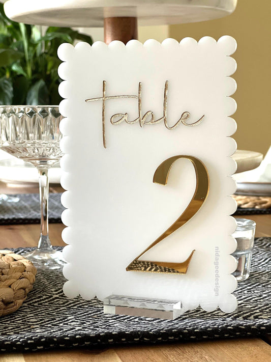 Cloud-Shaped 3D Wedding Table Numbers with Optional Base