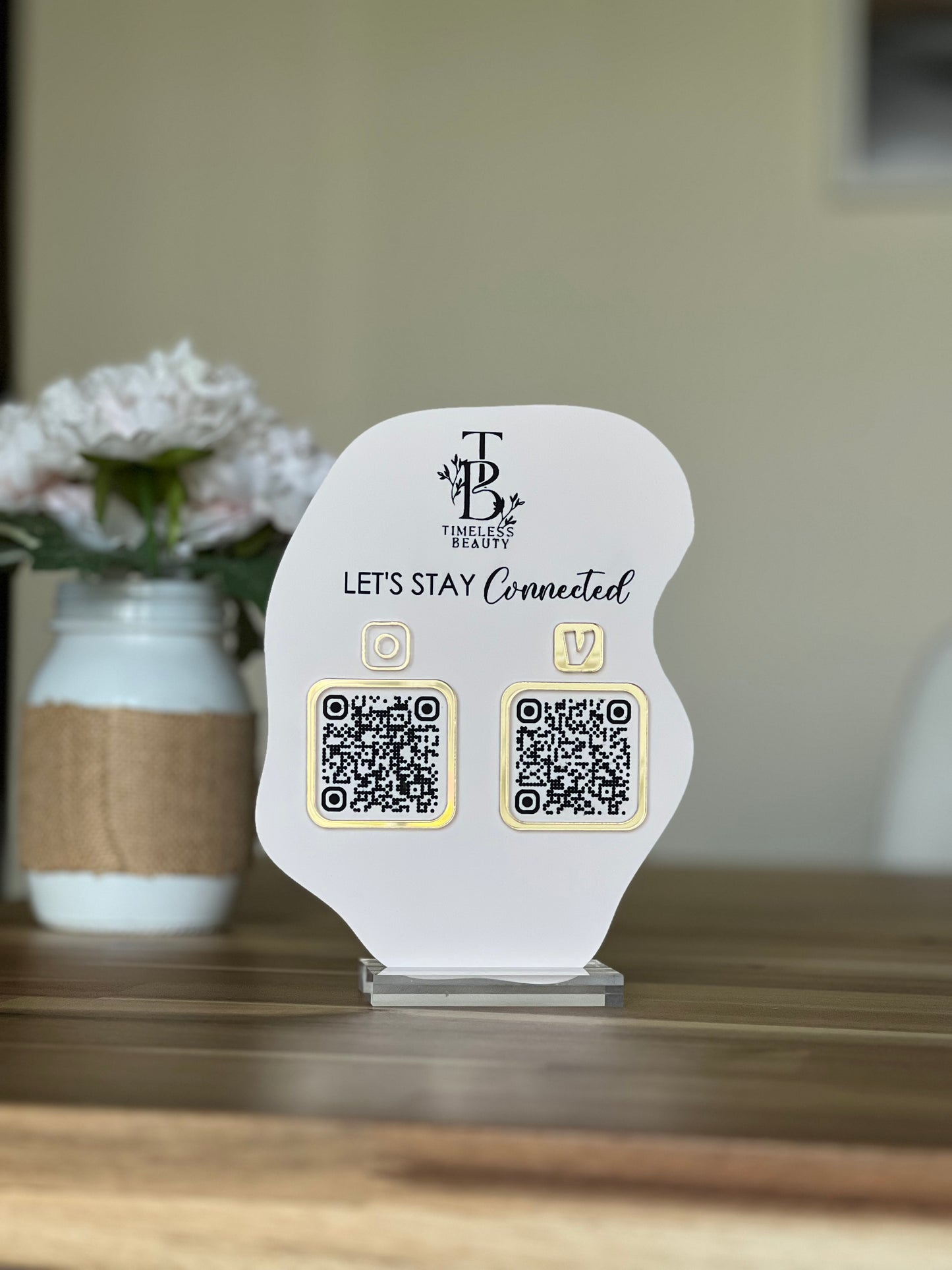 Wavy Two QR Code Sign