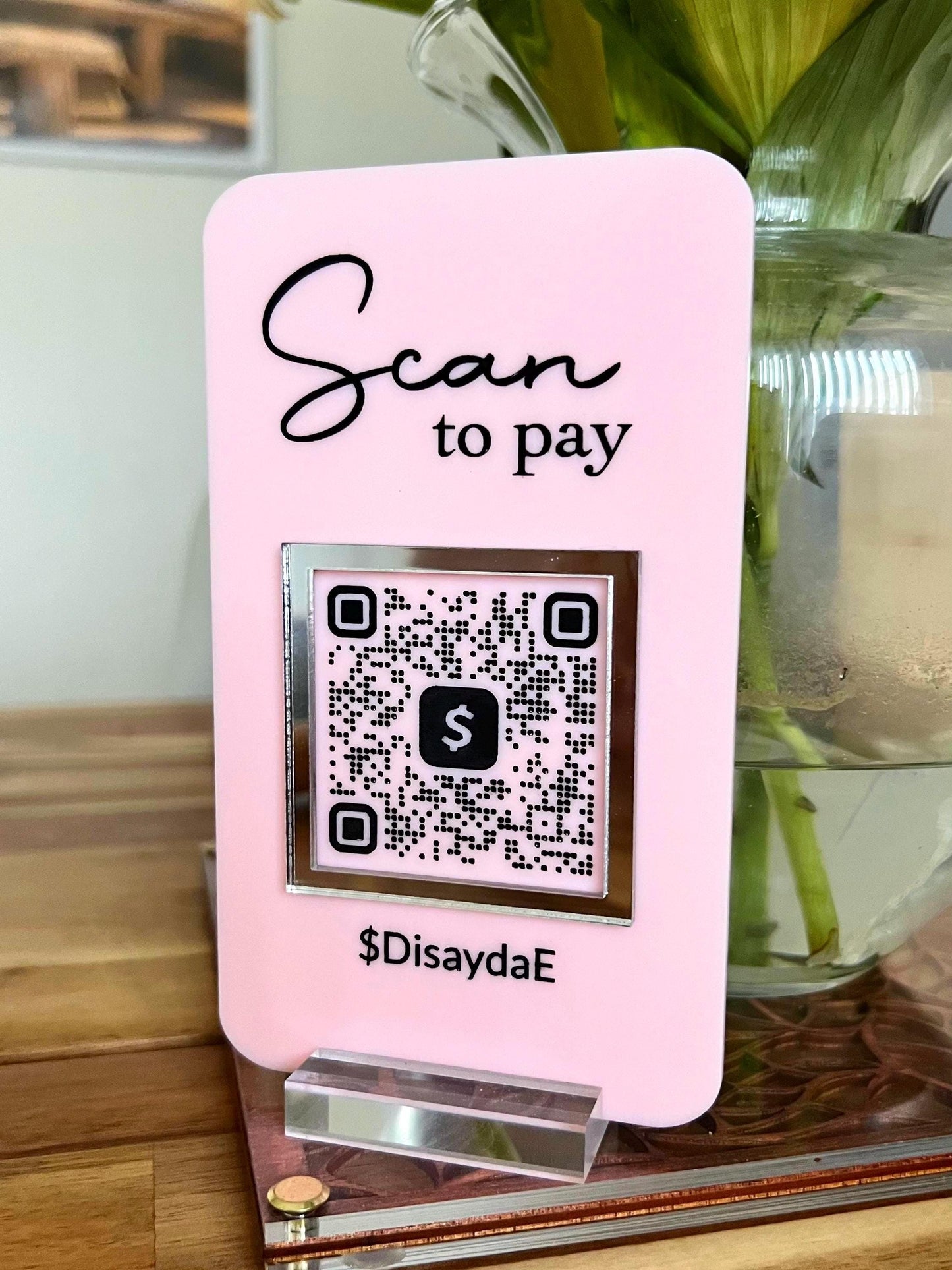 QR Code Custom Business Sign Personalized Scan to Pay Scan to Tipp Digital Tipp Jar Virtual Tipp Jar Branded Sign for Business Review Book