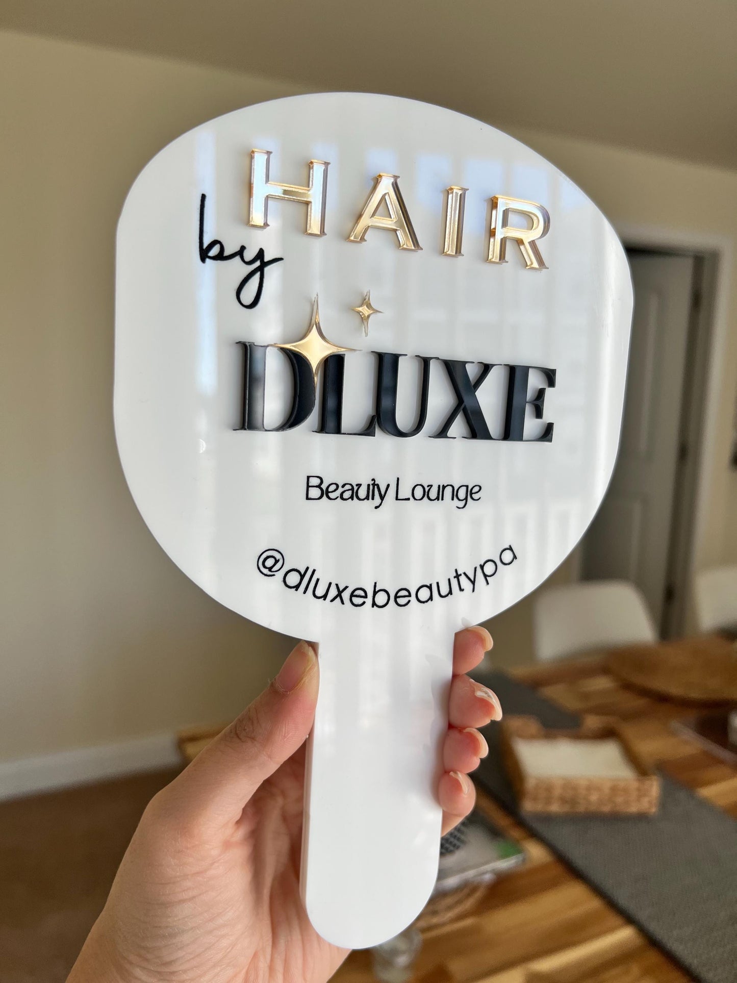 Hair Stylist Custom Acrylic Mirror Prop Beauty Salon Decor Personalized Business Logo Mirror Business Essentials