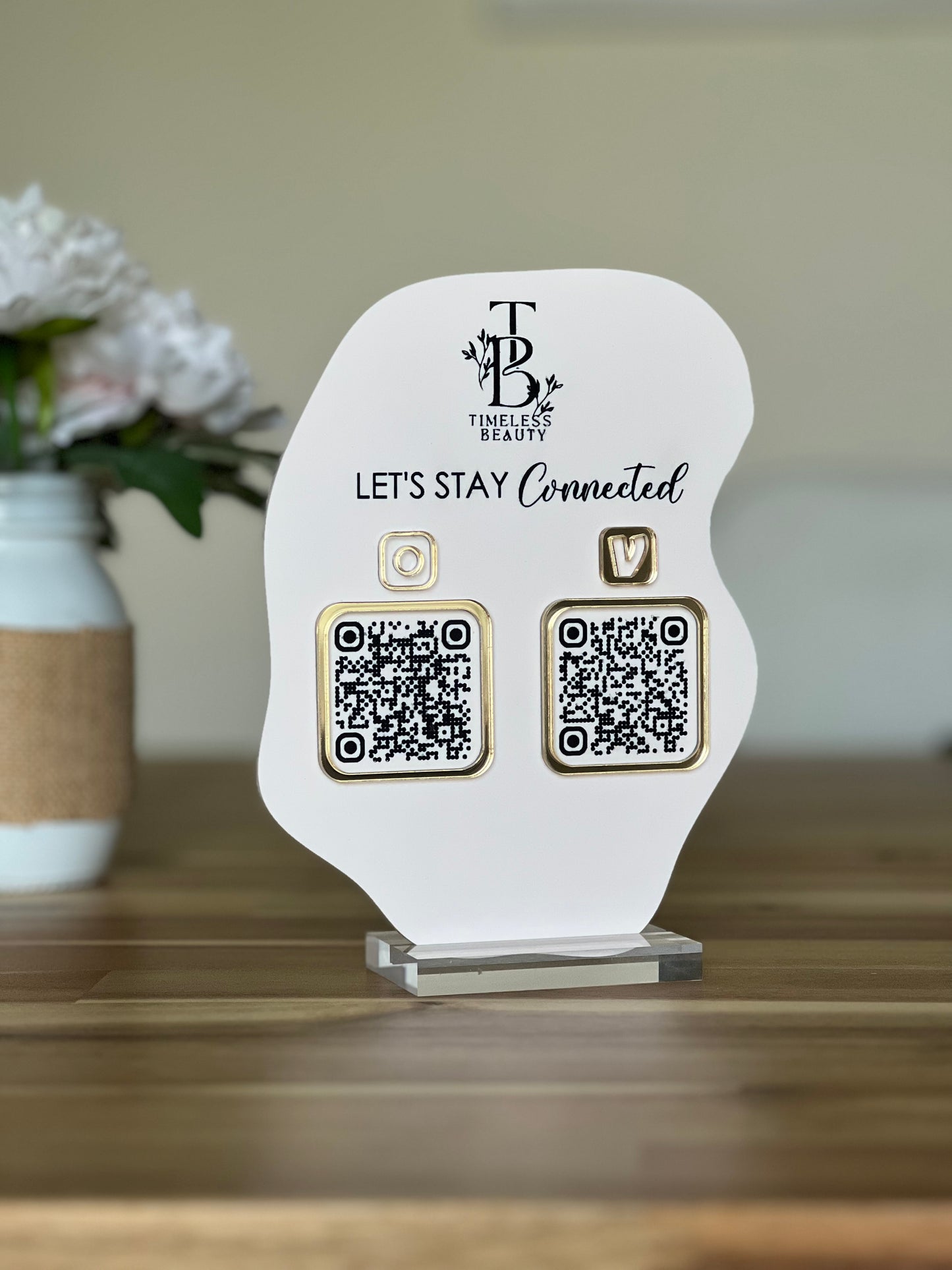 Wavy Two QR Code Sign