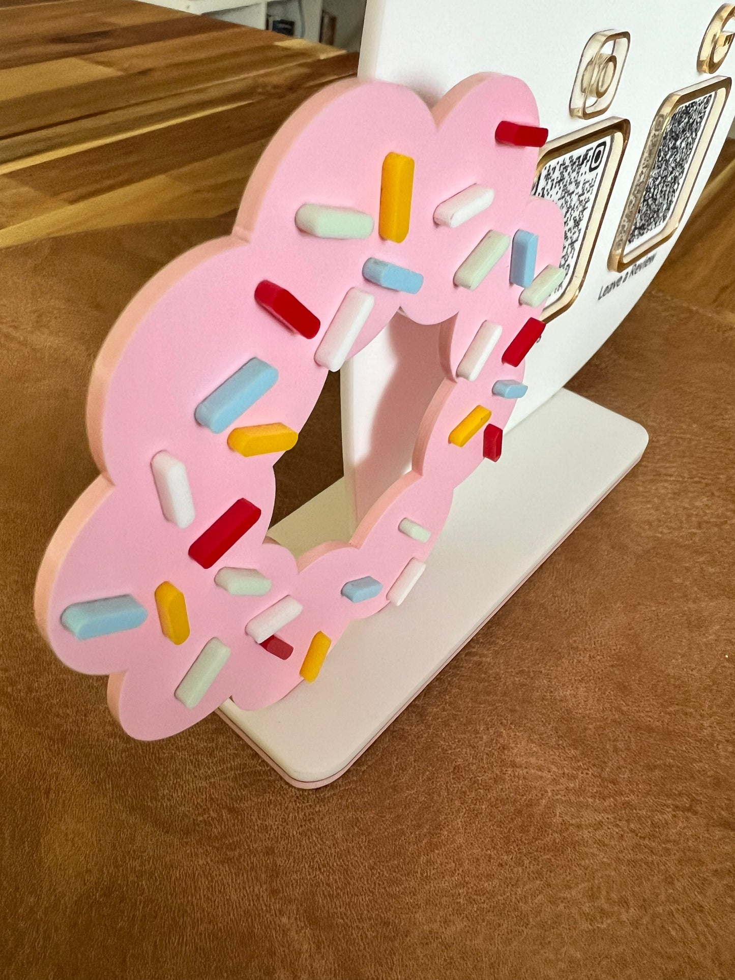 Mochi Donut Heart QR Code Sign