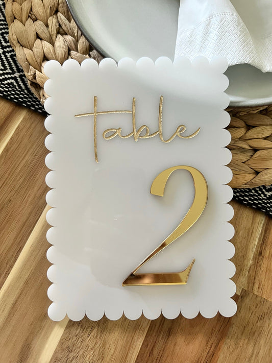 Custom Wedding Table Numbers