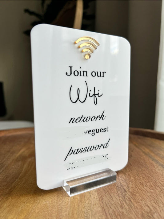 Personalized Acrylic WiFi Password Sign with Stand