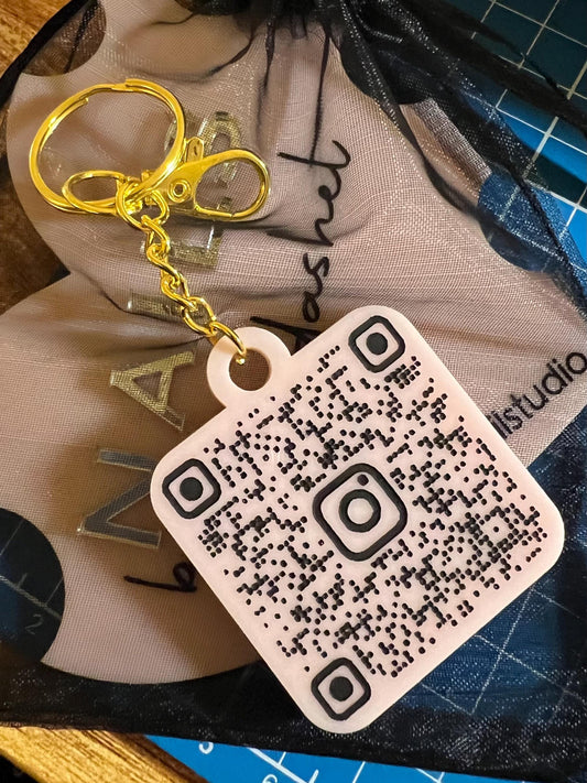 Custom Acrylic QR Code Keychain with Logo