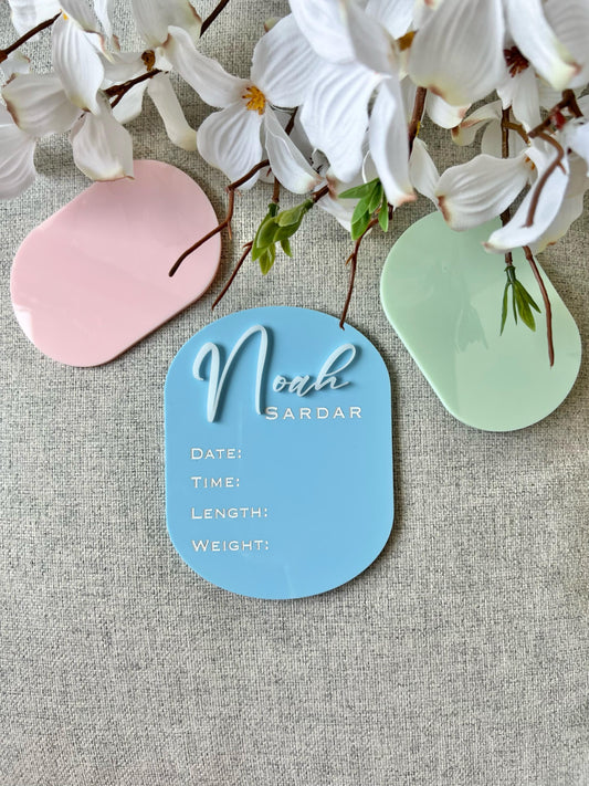 Newborn Announcement Sign Birth Stats Sign