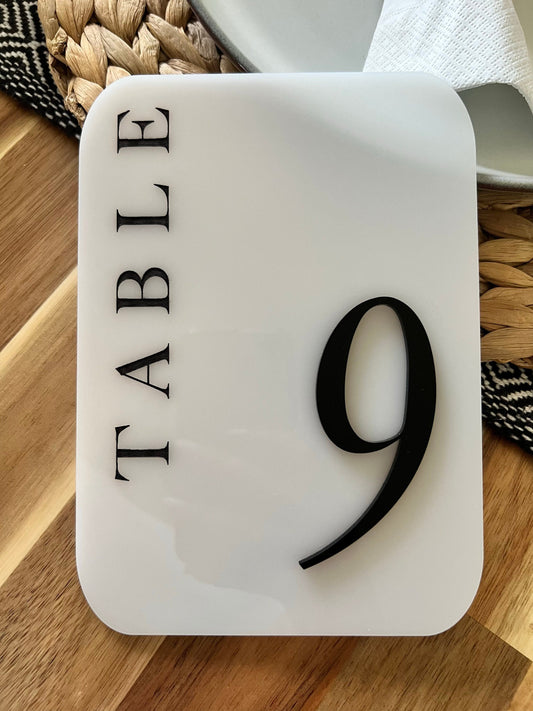 Custom Wedding Table Numbers
