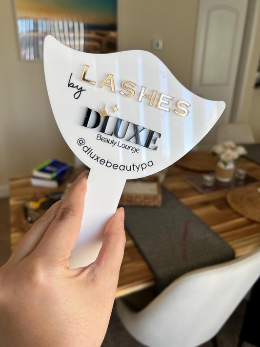 Custom Logo Acrylic Mirror Photo Prop for Lash & Brow Techs