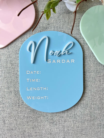 Newborn Announcement Sign Birth Stats Sign