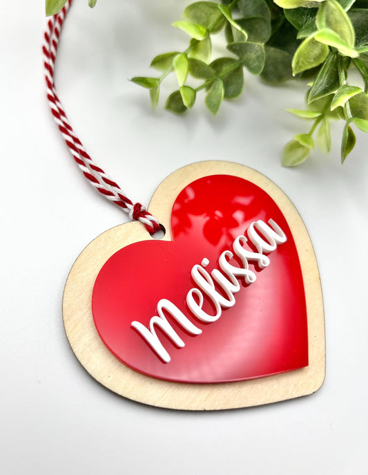Custom Heart Gift Tag Name Tag