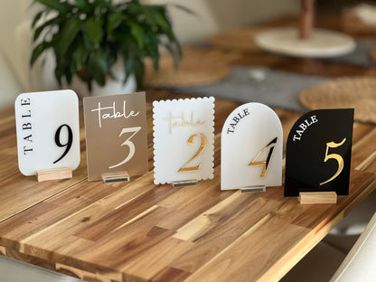 Custom Wedding Table Numbers