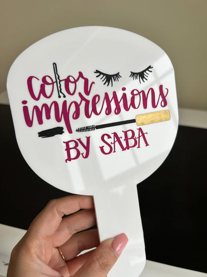 Hair Stylist Custom Acrylic Mirror Prop Beauty Salon Decor Personalized Business Logo Mirror Business Essentials