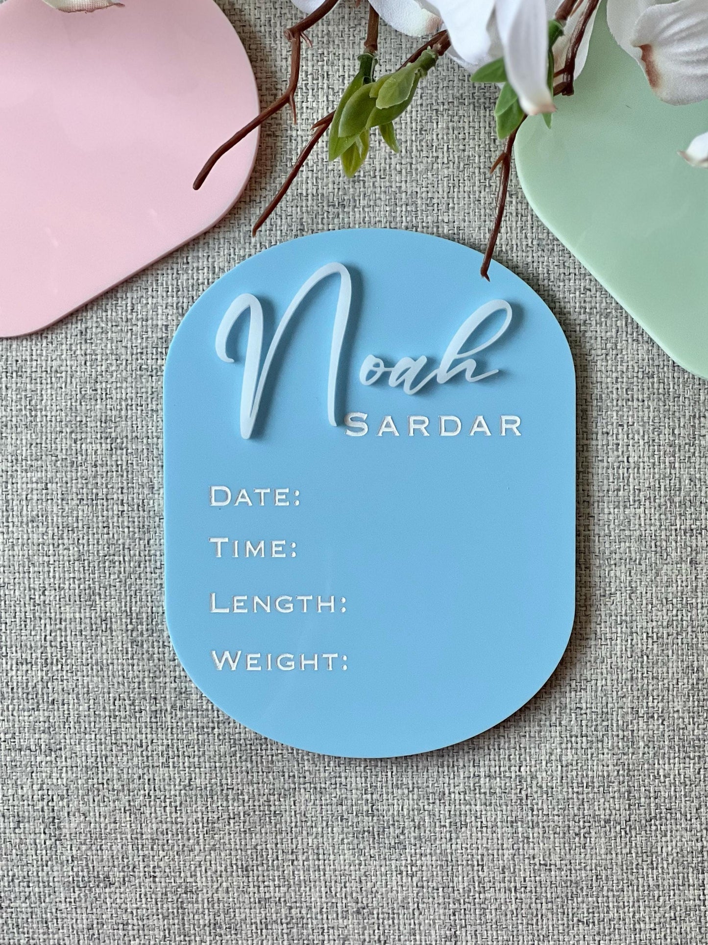 Newborn Announcement Sign Birth Stats Sign