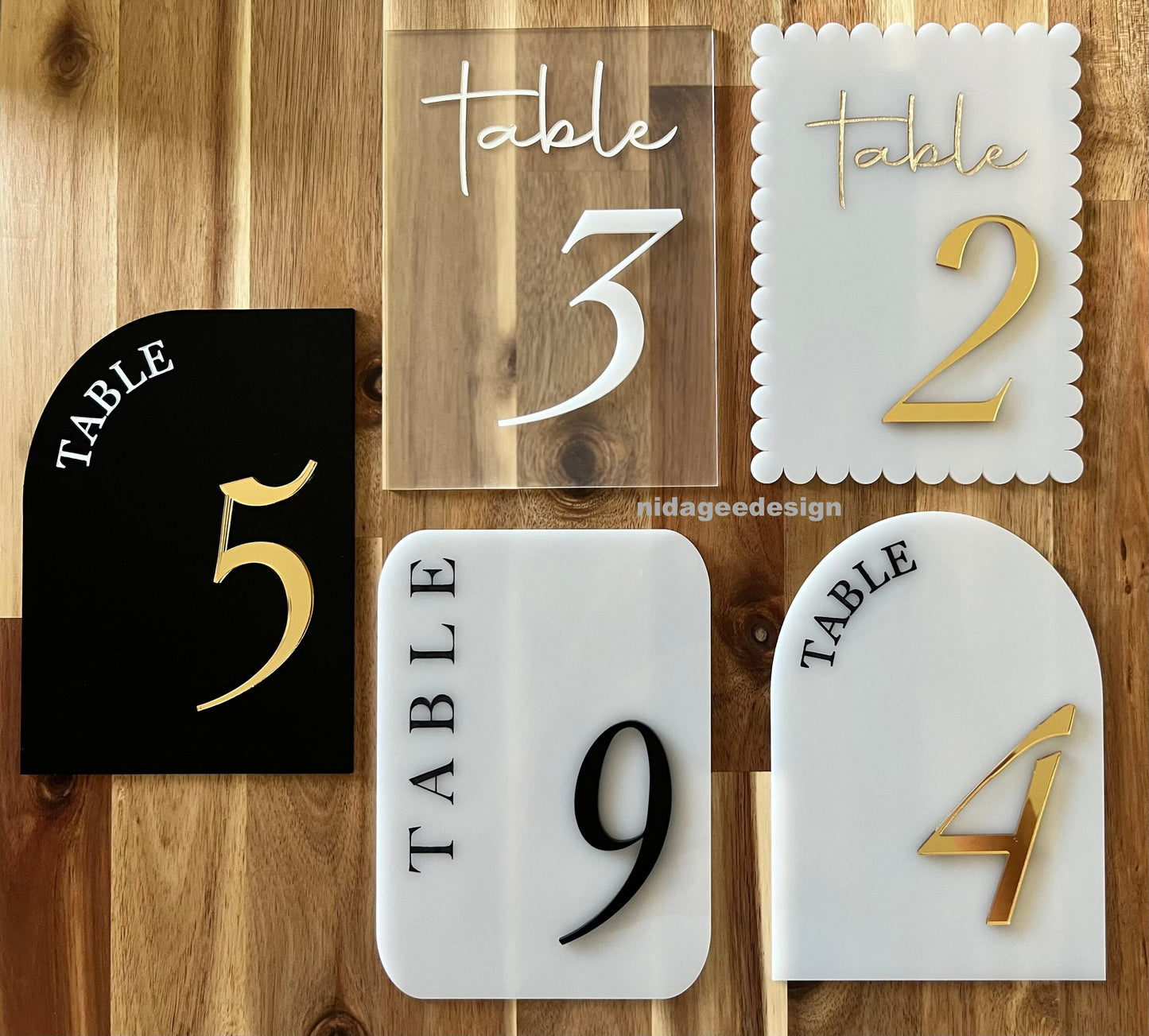 Custom Wedding Table Numbers