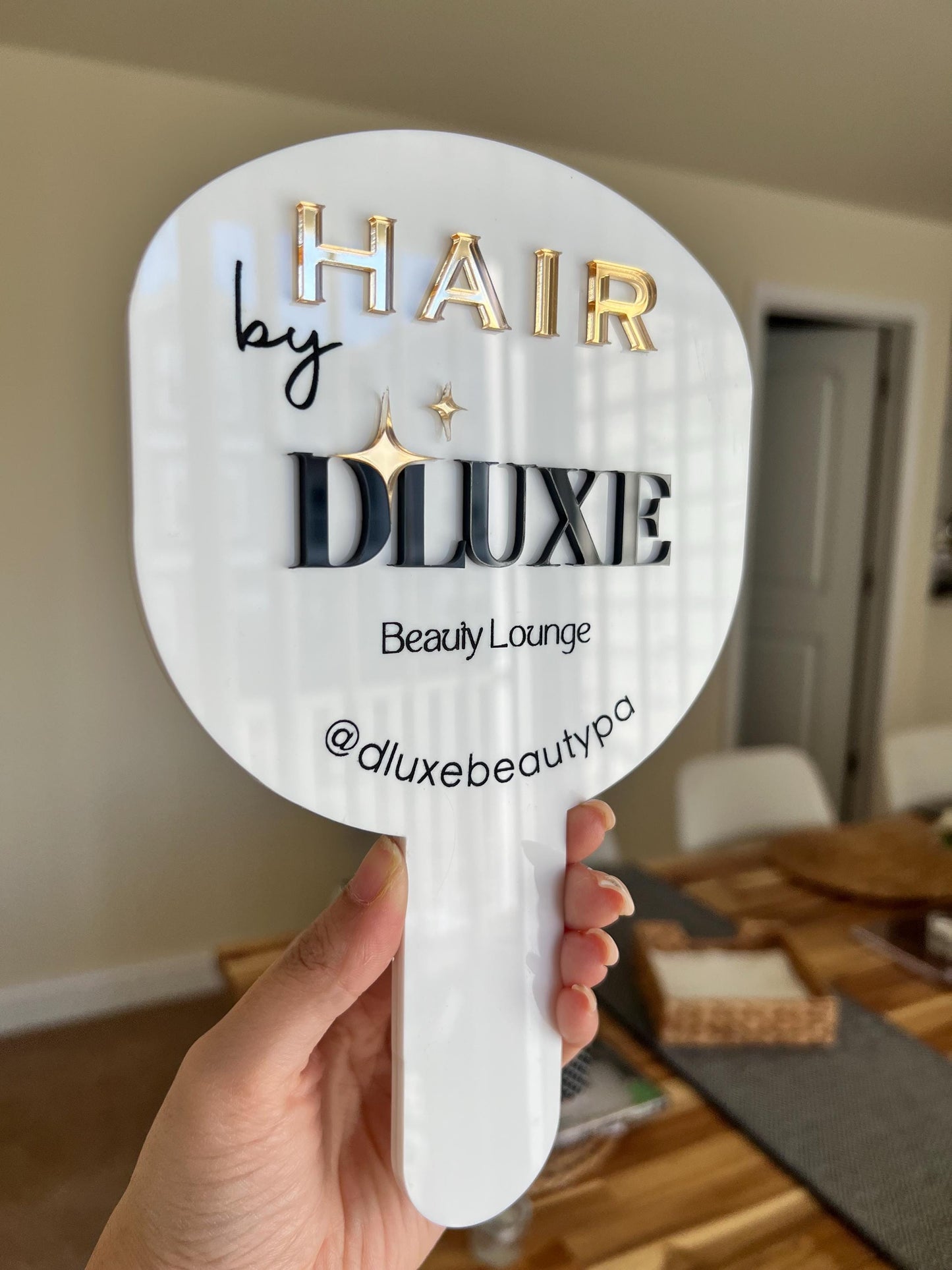 Hair Stylist Custom Acrylic Mirror Prop Beauty Salon Decor Personalized Business Logo Mirror Business Essentials