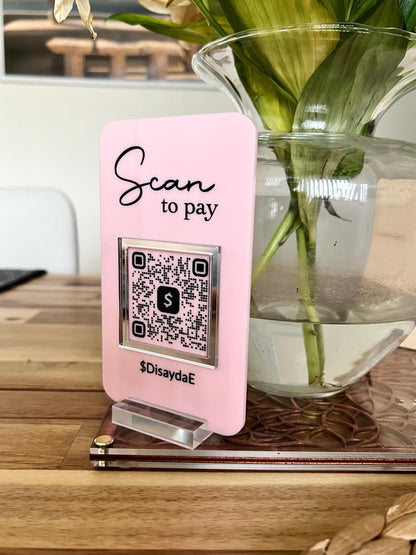 QR Code Custom Business Sign Personalized Scan to Pay Scan to Tipp Digital Tipp Jar Virtual Tipp Jar Branded Sign for Business Review Book