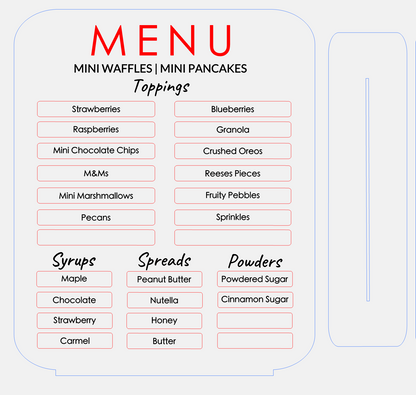 Interchangeable menu sign with 4 extra magnet pieces