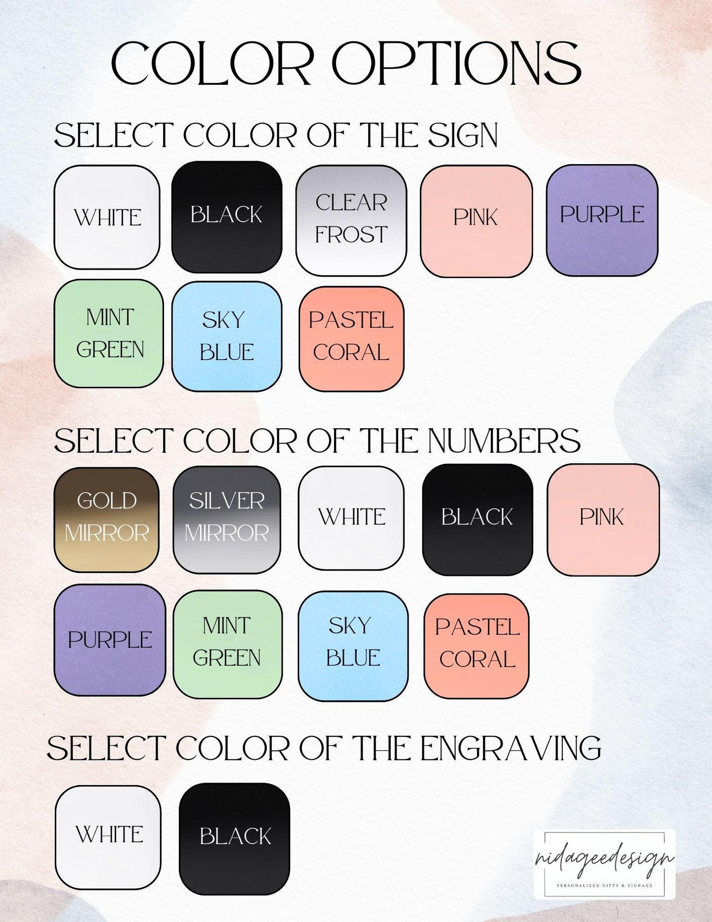 Custom Wedding Table Numbers