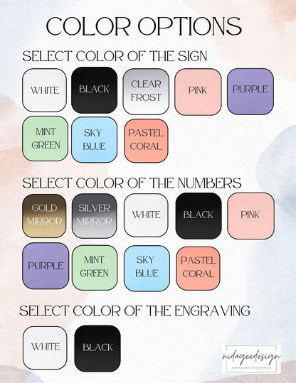 Custom Wedding Table Numbers