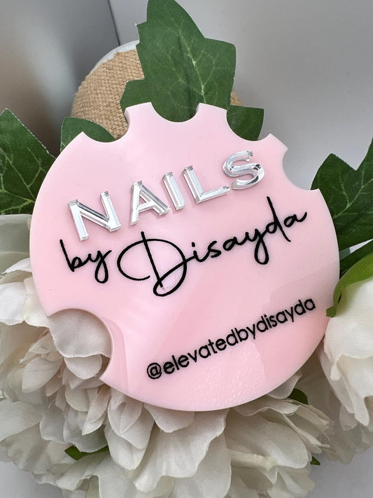 Nailfie Disc Personalized Nail Photo Prop Acrylic Photo Prop Social Media Prop Nailtech Gift Nail Selfie Sign Valentine Gift for Nail Artist