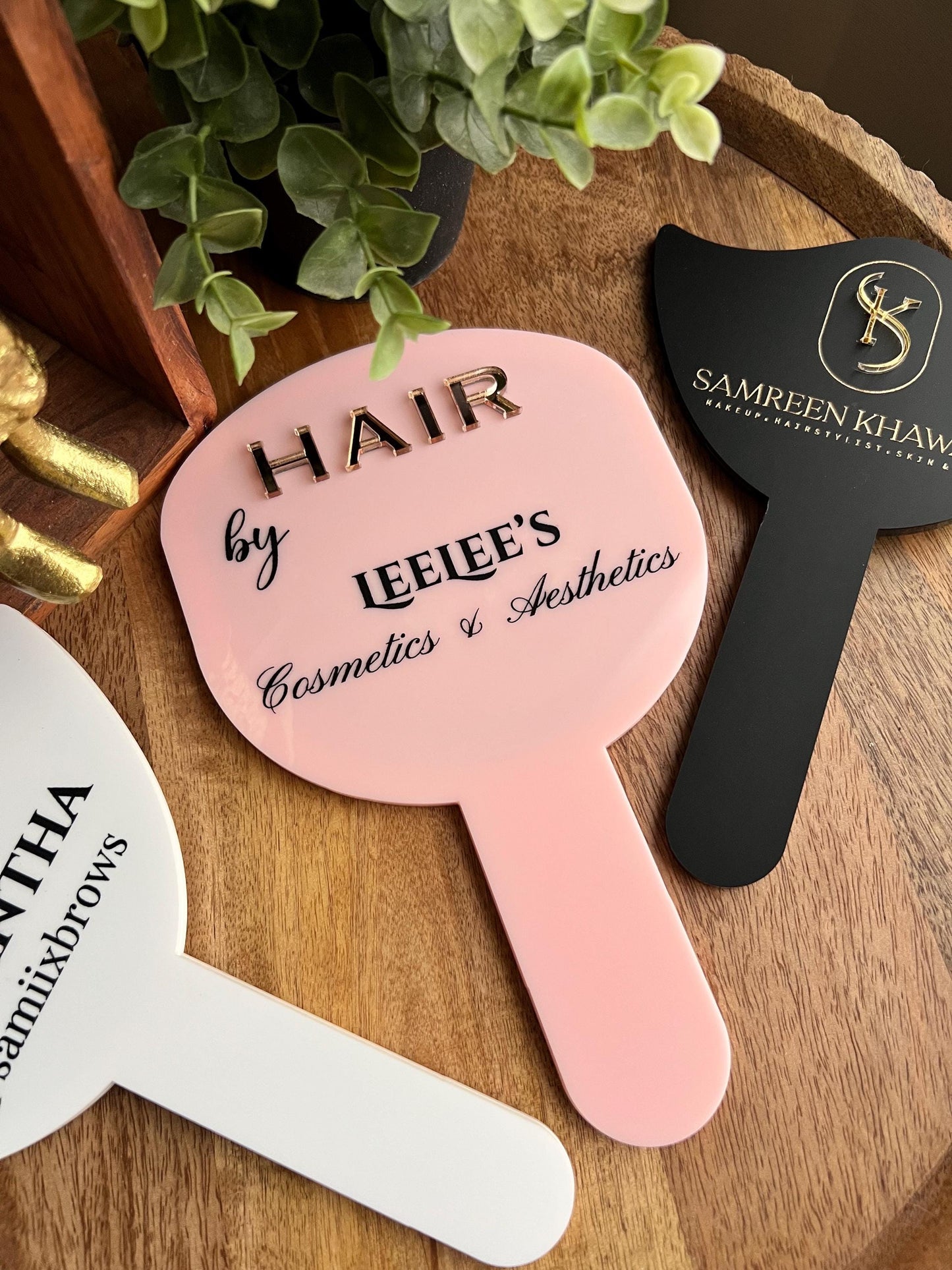 Hair Stylist Custom Acrylic Mirror Prop Beauty Salon Decor Personalized Business Logo Mirror Business Essentials