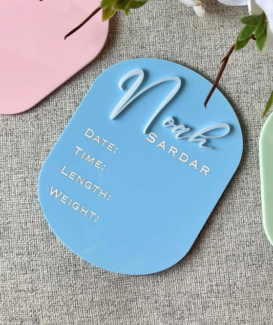 Newborn Announcement Sign Birth Stats Sign