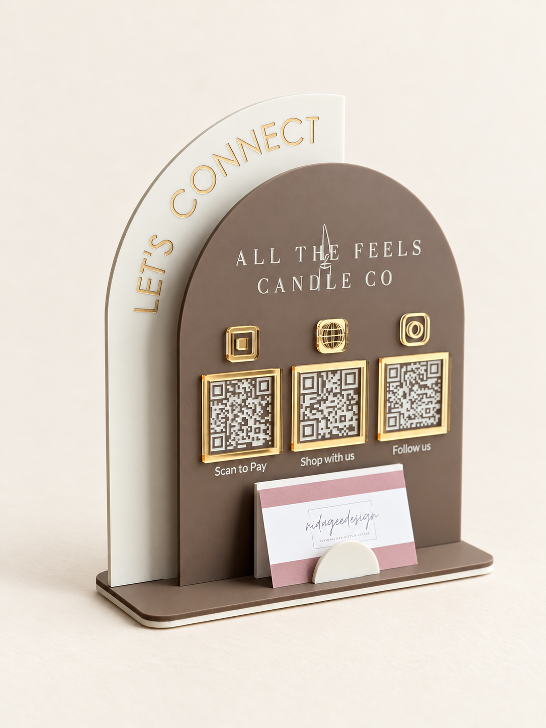 Custom Multi QR Code Acrylic Business Sign