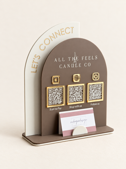 Custom Multi QR Code Acrylic Business Sign