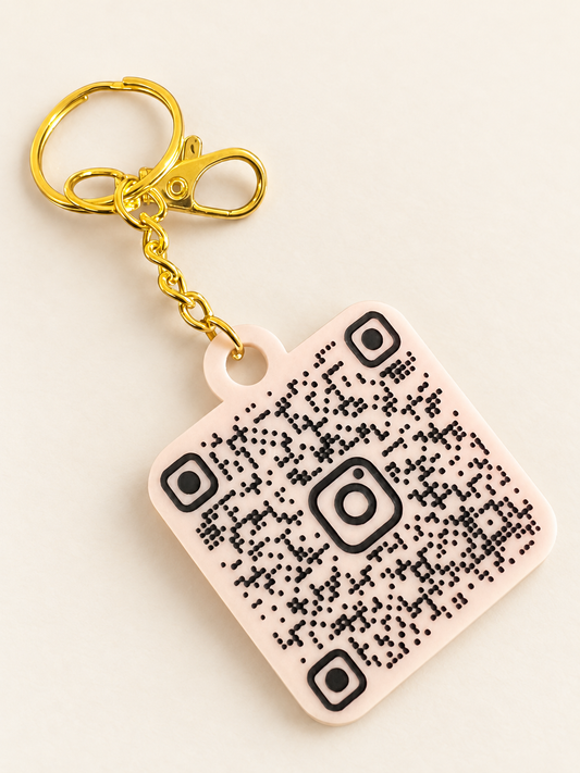 Custom Acrylic QR Code Keychain with Logo