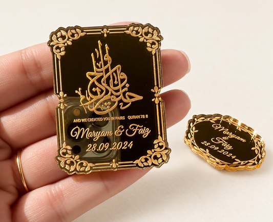 Personalized Islamic Wedding Favors in Mirror Acrylic